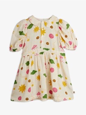Mini Rodini Space print muslin dress in 100% organic cotton -NWT - 7-9Yrs
